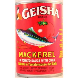 Geisha Mackerel in Tomato Sauce with Chili (Red)- 15oz/ 24 cans - 24 cans
