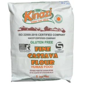 Kinazi Fine Cassava Flour (Premium Quality) – 1kg Bags - Box of 20 Bulk Wholesale Case