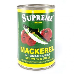 Supreme Mackerel in Tomato Sauce (Green)- 15 oz/ 24 cans - 24 cans