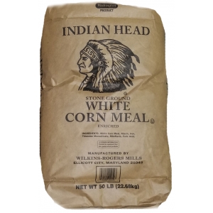 Indian Head White Corn Meal- 50lbs