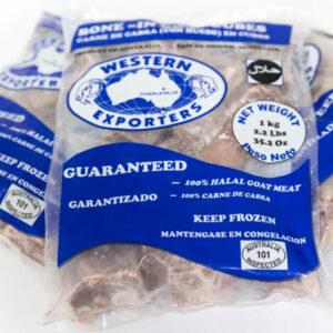 Western Exporters Goat Meat- 2.2 lb per bag - 12 bags - 26.4 lb total