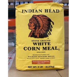 Indian Head Stone Ground White Corn Meal- 5lbs/ 8 bags - 8 bags
