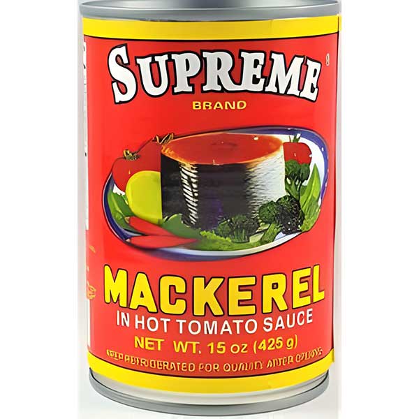Supreme Mackerel in Hot Tomato Sauce (Red)- 15oz / 24 cans - 24 cans