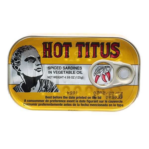 Hot Titus Sardines- 125 g/ 100 cans - 100 cans