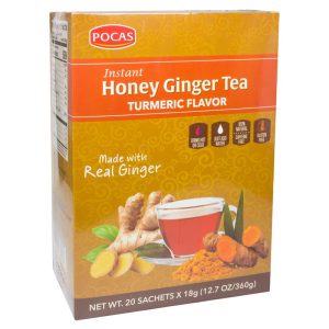 Pocas Honey Ginger Tea (Turmeric Flavor) 24 packs of 20 tea bags