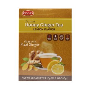 Pocas Honey Ginger Tea (Lemon Flavor)- 16 packs of 20 tea bags
