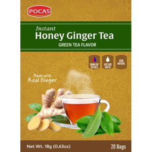 Pocas Honey Ginger Tea (Green Tea Flavor) 24 packs of 20 tea bags