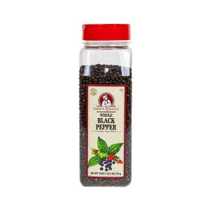 Chef's Quality - Whole Black Pepper - 18 oz Jar