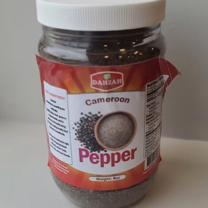 Dahzah Authentic Cameroon Pepper (Extra Hot Black Chili) – 8 oz Bags | Box of 24 Bulk Wholesale Case