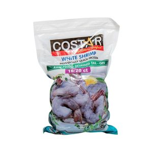 Raw Shrimp, 16/20, Peeled Deveined and Tail On - 2lb