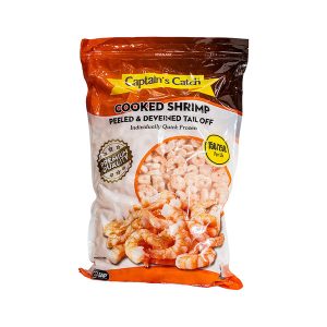 Captain's Catch IQF Cooked Shrimp Peeled & Deveined Tail Off, 2 lb 150/250