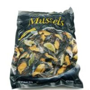Frozen Whole Chilean Mussels, Fully Cooked, vac pack, 2 lb pkg