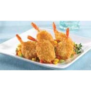 Frozen Gold Pak Breaded Fantail Shrimp, 16/20, 2.5 lb box