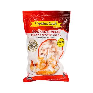 Captain's Catch IQF Cooked Shrimp Peeled & Deveined, Tail On 2lb