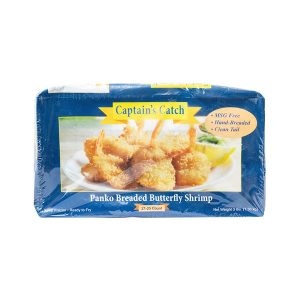 Frozen Captain's Catch Breaded Shrimp - 21/25, Butterfly, Tail-on, IQF, 3 lb box