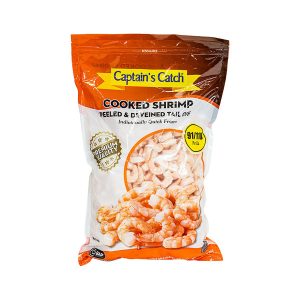 Captain's Catch IQF Cooked Shrimp Peeled & Deveined Tail Off 91/110