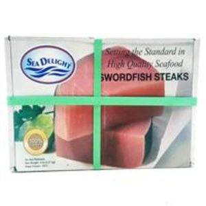 Frozen Premium Swordfish Steaks, 8 oz ea, IVP, imported, 5 lb box