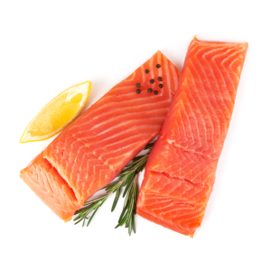 Frozen Atlantic Salmon Portions - 6 oz, IVP, Skinless - 10 lb box