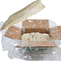 Semi-Boneless Jumbo Ling Fillets (Salted & Skinned) – 40 lb Bulk Wholesale Master Case