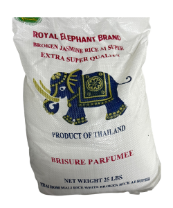 Royal Elephant Premium Broken Jasmine Rice – 25 lb Bags x 20