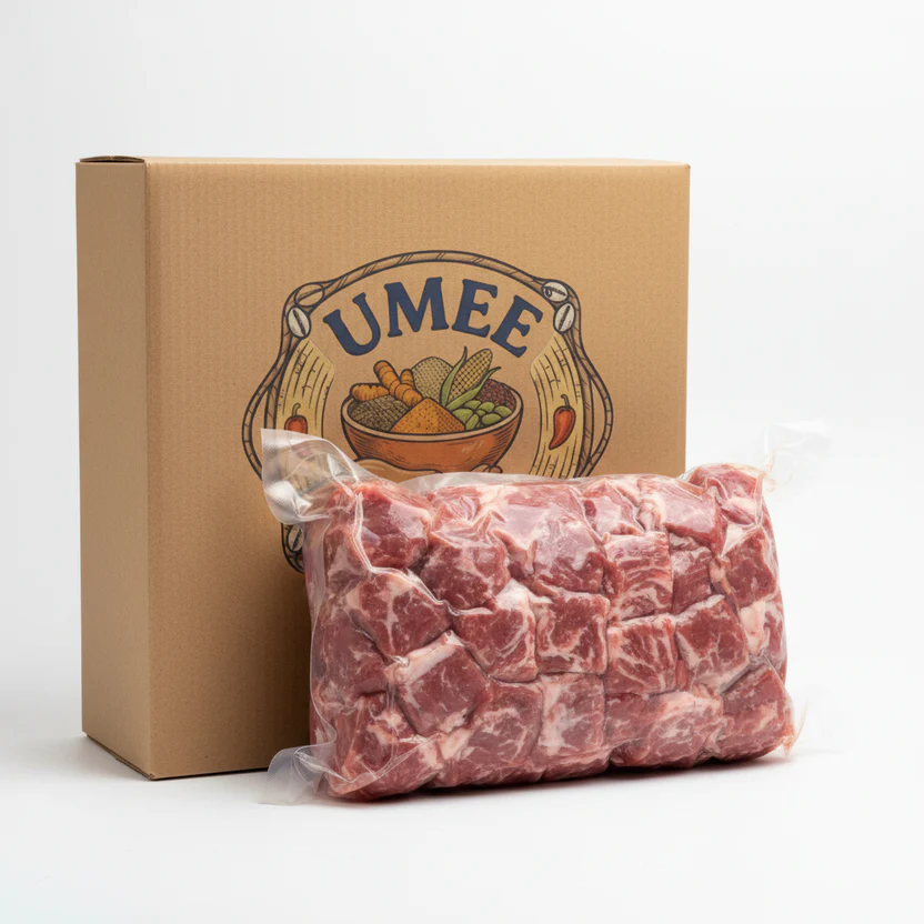 Umee Heritage Halal Certified Goat Cubes – 2 lb Bags – Box of 30 Bulk Wholesale Case