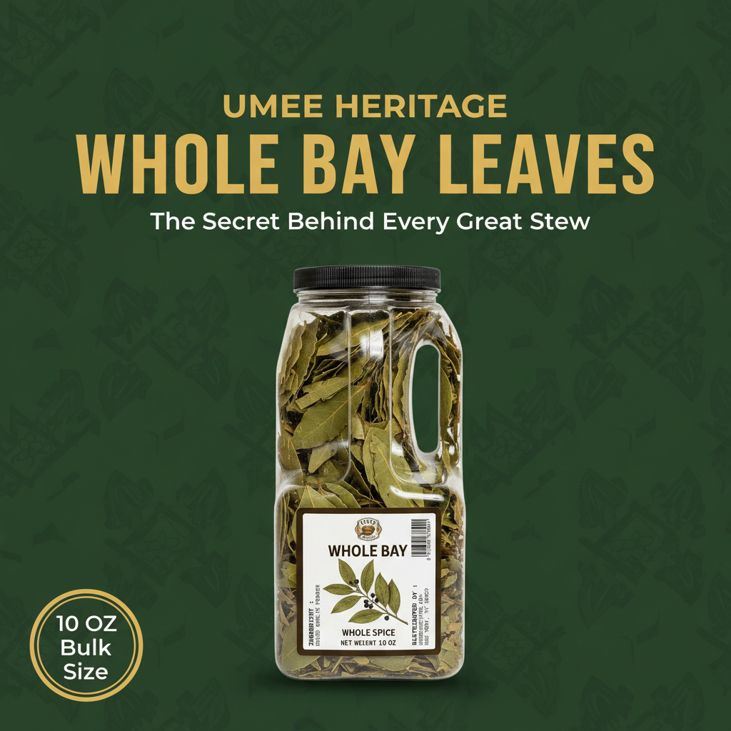 Umee Heritage Whole Bay Leaves 10oz – Authentic African Spice (4 Bottle Bulk) - Image 3