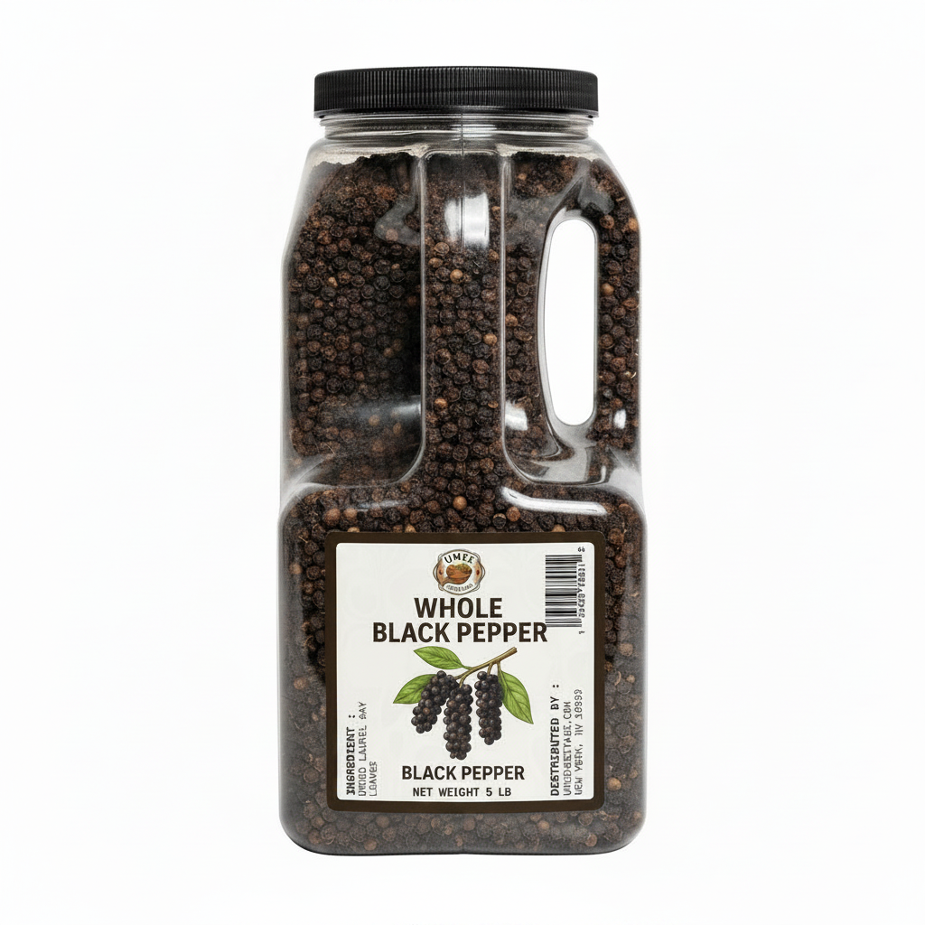 Umee Heritage Whole Black Pepper 5lb – Bulk African Spice (4 Bottle Bulk)