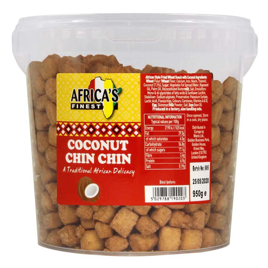 Africa&rsquo;s Finest Premium Coconut Chin Chin Big Bucket &ndash; Wholesale 6 x 500g Bulk Case