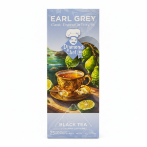 Diamond Chef Earl Grey Black Tea – Classic Bergamot Blend  25 Individually Wrapped Tea Bags (50g / 1.76oz) 15 pack
