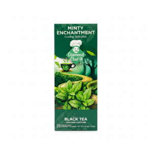 Diamond Chef Minty Enchantment Black Tea – Cool Peppermint & Bold Black Tea Blend  25 Tea Bags (37.5g) 15 pack