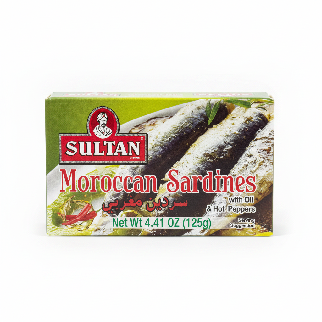 Sultan All-Natural Moroccan Sardines in Hot Sauce &ndash; Wholesale Bulk Case of 50 Cans