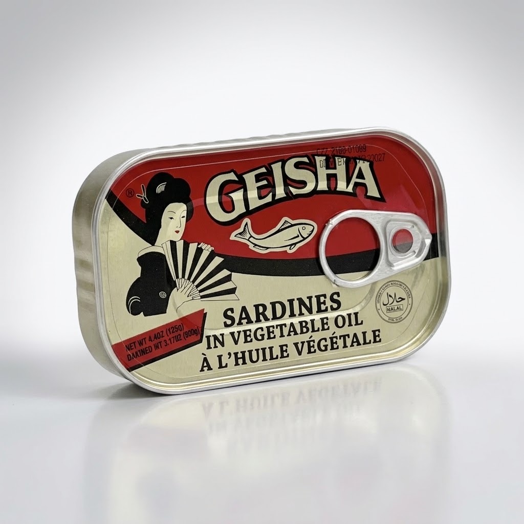Geisha Premium Canned Sardines in Vegetable Oil – Wholesale 50 x 125g Retail Can Master Case