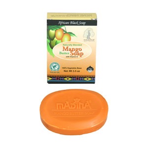 MADINA: MANGO BUTTER AFRICAN BLACK SOAP - 3½ OZ. - Pack of 24