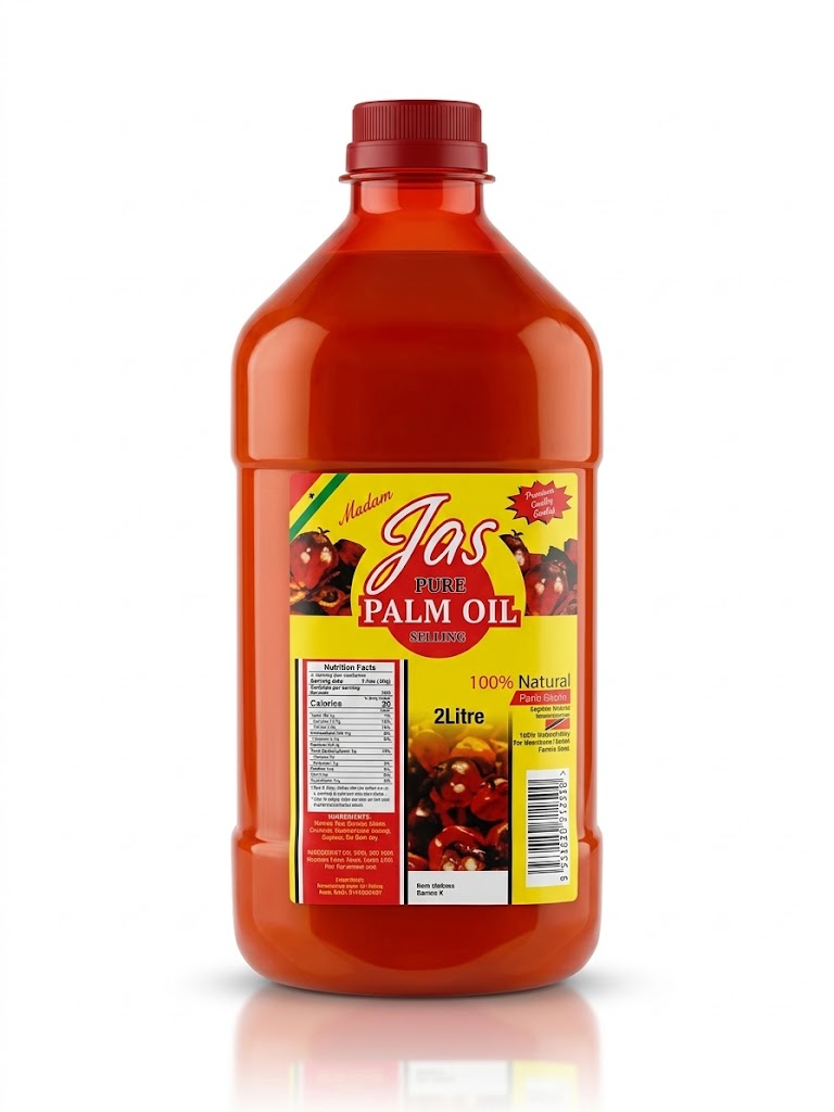 Jas Authentic Pure African Red Palm Oil – Wholesale 6 x 2L Bulk Master Case (12 Liters Total)