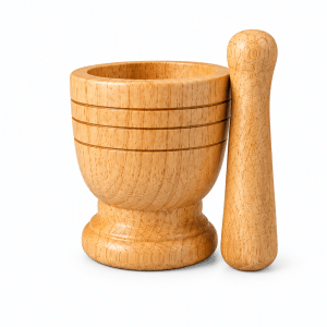 Shallow Hardwood Mortar and Pestle Set - Large (Pack of 4)